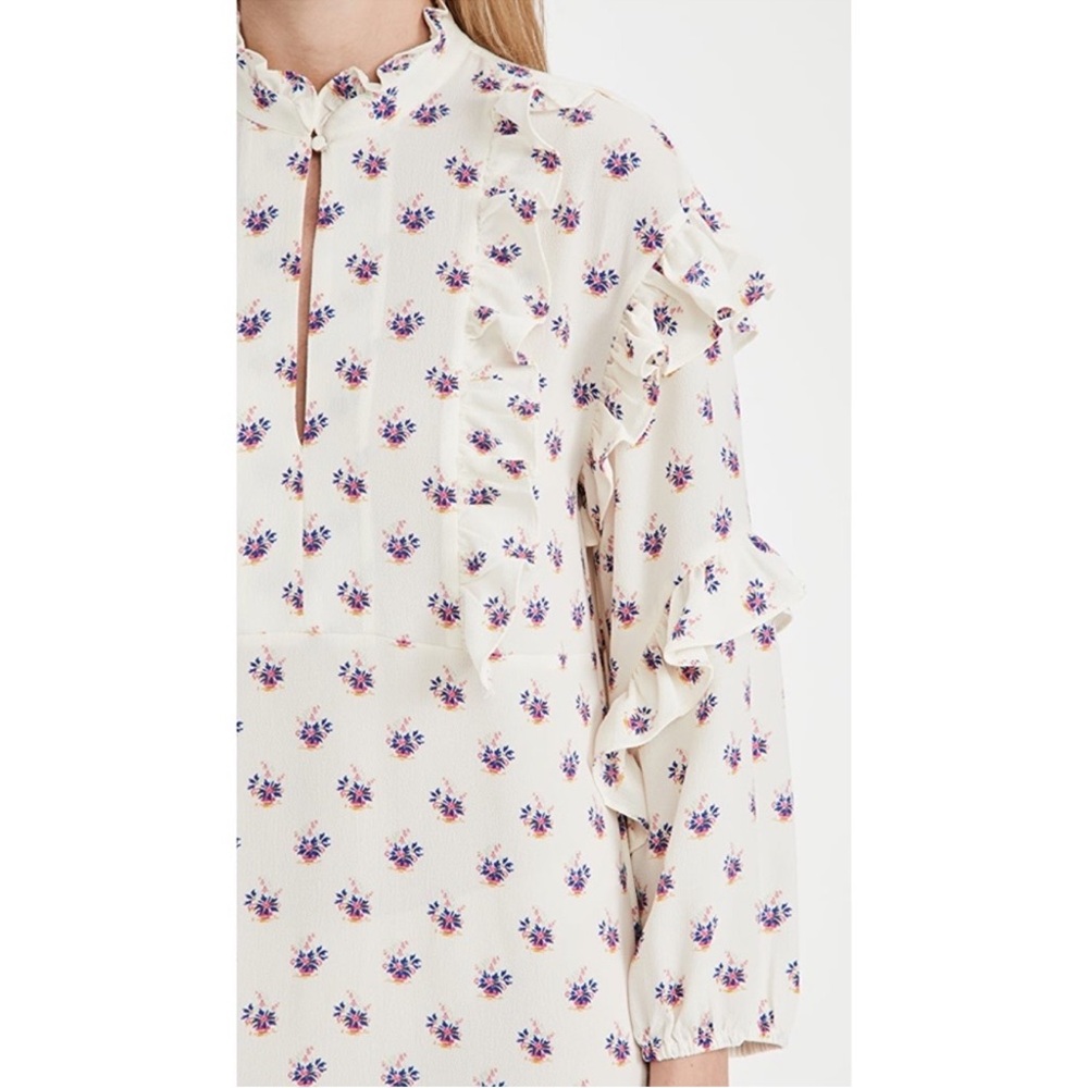 Baum Und Pferdgarten Floral Cottage Printed Ruffle Boho Long Sleeve Dress - Picture 2 of 7